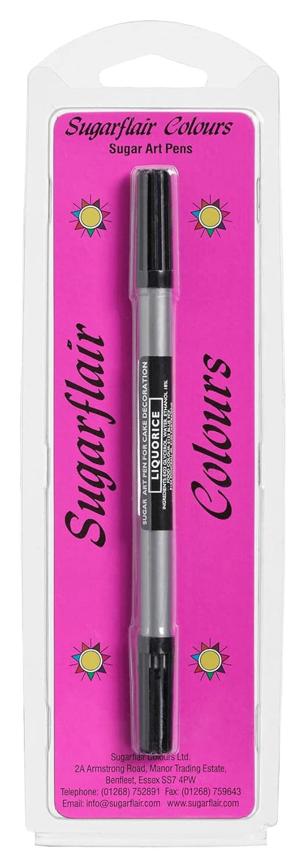 Sugarflair Sugar Art Pen Lebensmittelfarbe Stifte Liquorice - Essbare Lebensmittel Stift, DIY Food Pen Für Cakes, Dekorieren Von Fondant, Marzipan Und Royal Icing - 1 Stück Coloranti Alimentari Naty Shop Default Title