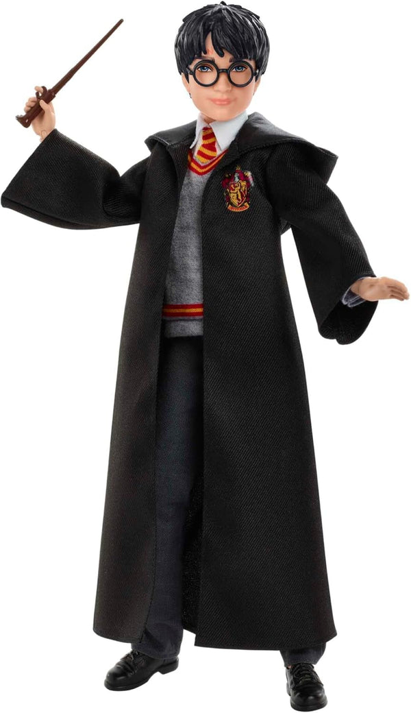 Mattel Harry Potter - Păpușă de colecție (aprox. 26 cm) cu uniformă Hogwarts, halat Gryffindor și baghetă, jucărie de la 6 ani FYM50 Action figures Naty Shop Pat de o persoană