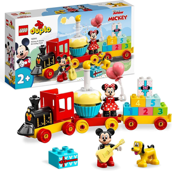 Trenul aniversar LEGO 10941 DUPLO Disney Mickey și Minnie, tren de jucărie cu tort și baloane, cadou pentru copii de 2 ani și peste Seturi de constructie Besuche den LEGO-Store Singur