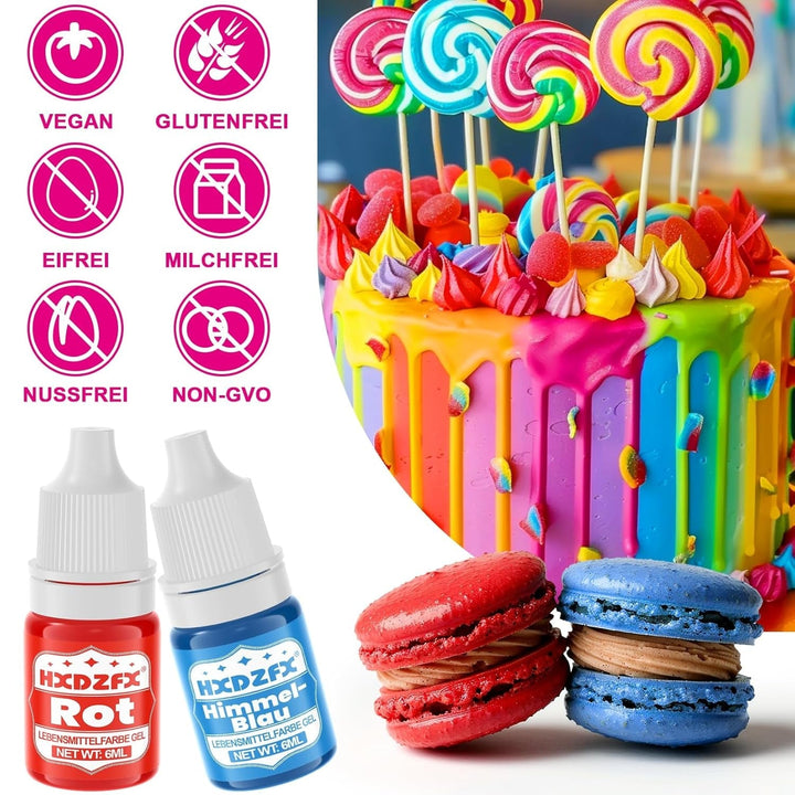 Set 10 coloranti alimentari, gel, 10 x 6 ml Coloranti Alimentari Naty Shop