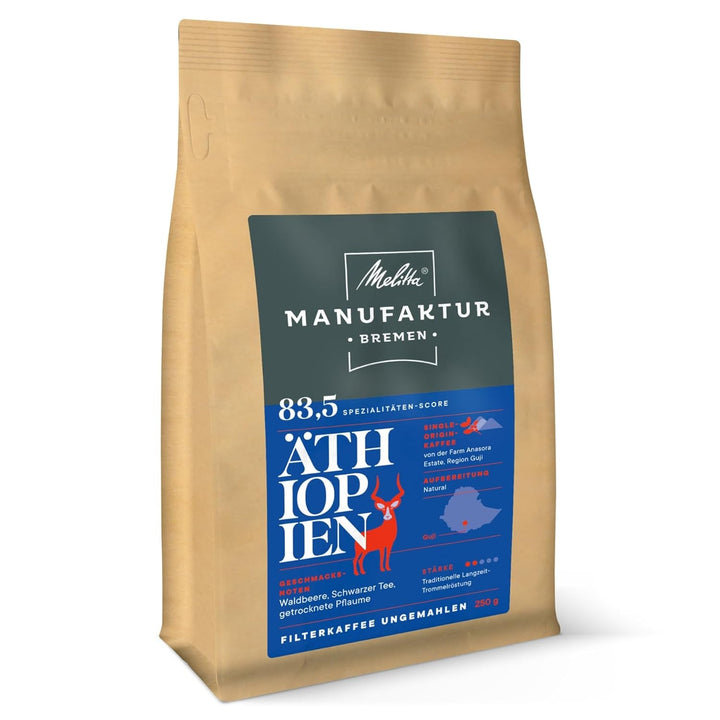 Melitta Manufaktur-Kaffee Guatemala Honey, cafea specială, 250G, boabe de cafea întregi, nemăcinate, cafea de origine unică, prăjire delicată cu tambur, prăjită în Germania, tărie 3 Cafea Naty Shop 250 grame Etiopia Boabe întregi