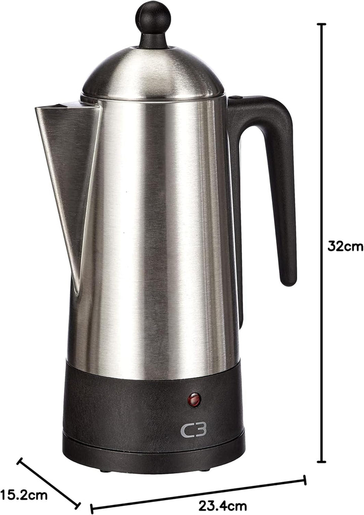 30-32000 Percolator, oțel inoxidabil, argintiu