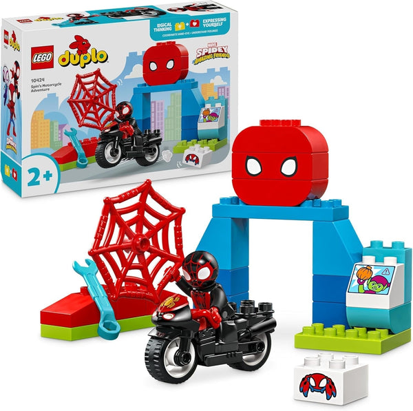 LEGO DUPLO Marvel Spins Motorcycle Adventure, Playset de fantezie pentru serialul TV Spidey și super prietenii săi, jucărie educativă de construit și reconstruit pentru copiii de 2 ani și peste 10424 Seturi de constructie Besuche den LEGO-Store Titlu implicit