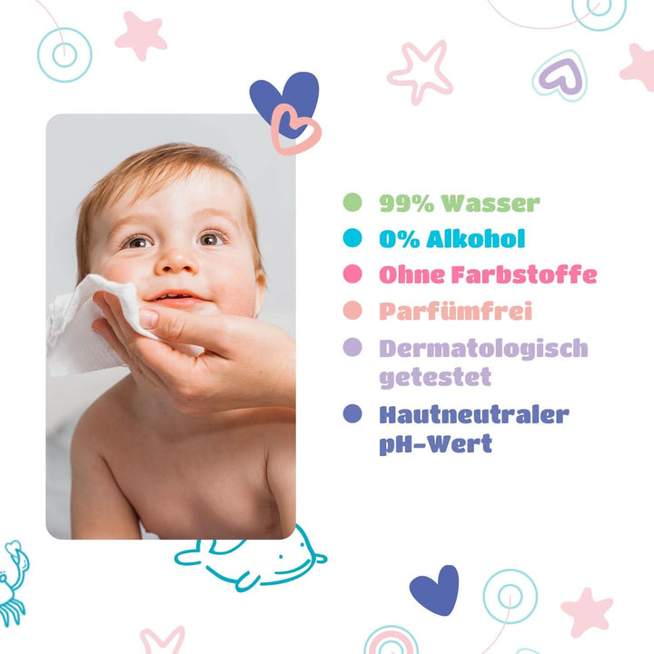 Kindii Șervețele umede pentru bebeluși și copii - Alantoină - Fără parfum - Testat dermatologic - Pentru piele sensibilă Servetele Umede Bebelusi Naty Shop