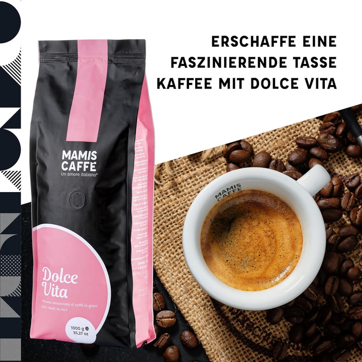 Mamis Caffè Dolce Vita, boabe espresso întregi, perfect ca si cappuccino sau latte macchiato Cafea Naty Shop