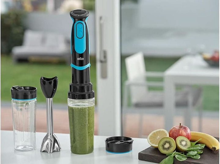 Blender de mână Braun MQ 5252 - Multiquick 5 Vario Fit Blender de mână cu bază de blender din oțel inoxidabil și atașament Blend & Go pentru smoothie-uri pe drum, 750-1000 Watt Mama si Copilul Naty Shop