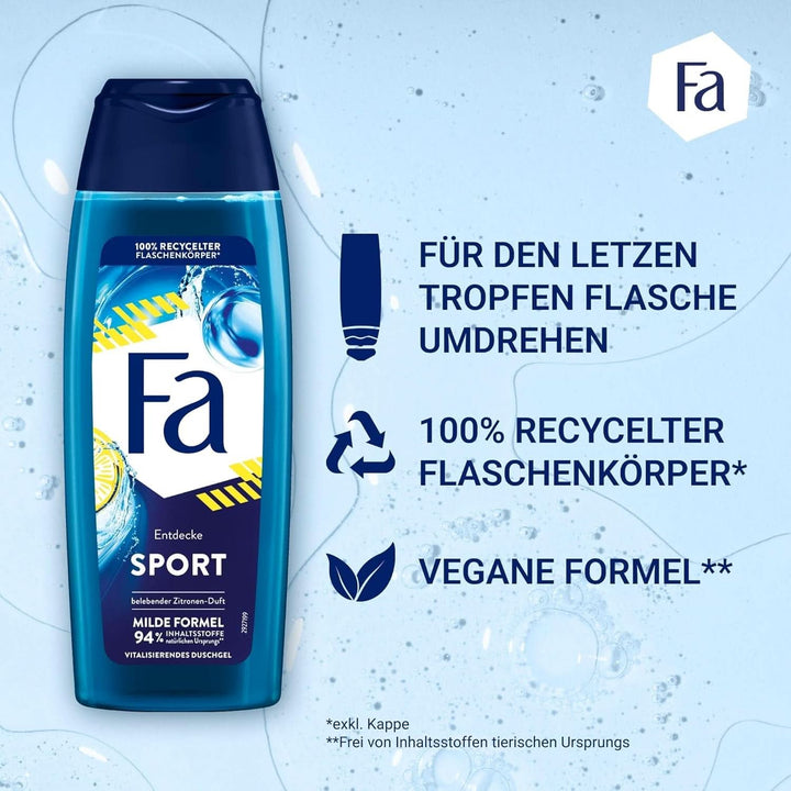 FA Gel de duș Sport, pachet de 6 x 250 ml Duș și baie Naty Shop