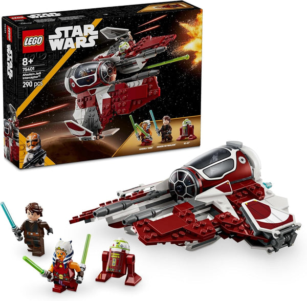 LEGO Star Wars 75401 Interceptorul Jedi al lui Ahsoka, Starfighter pentru fanii Războiului Clonelor, Ahsoka Tano & Anakin Skywalker Minifigures, cu săbii laser și R7-A7, pentru băieți și fete de la 8 ani în sus Seturi de constructie Besuche den LEGO-Store Titlu implicit
