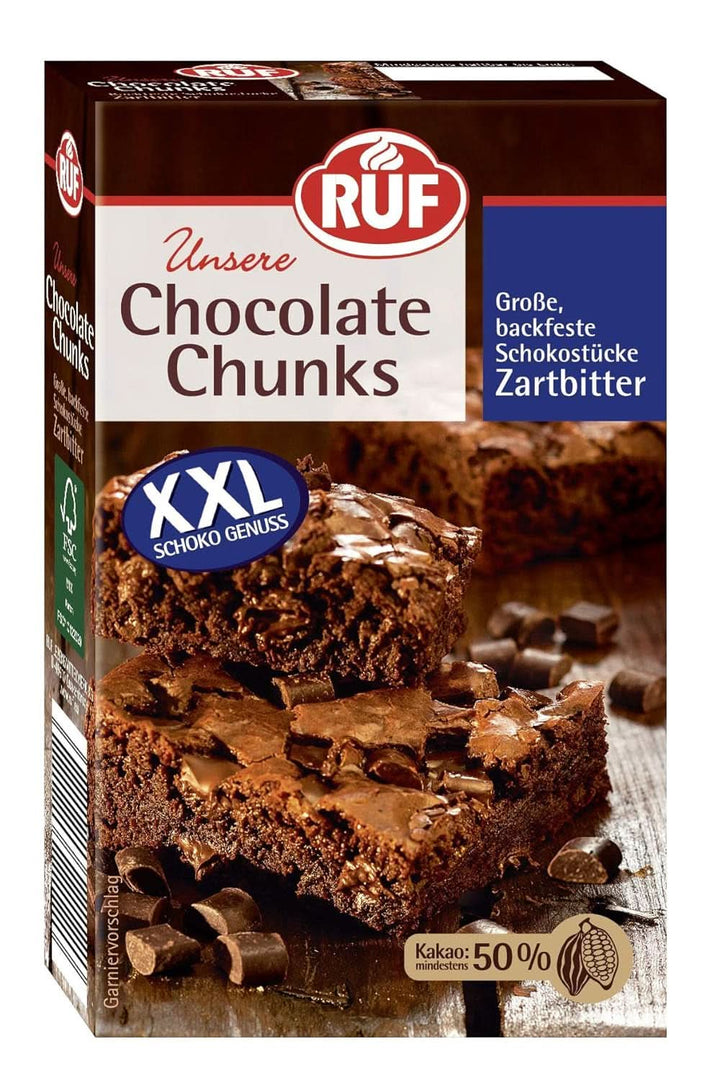 RUF, picături de ciocolată neagră XXL pentru coacere, vegane, fără gluten, 100 grame Glazuri si Decor Naty Shop Ciocolata Neagra