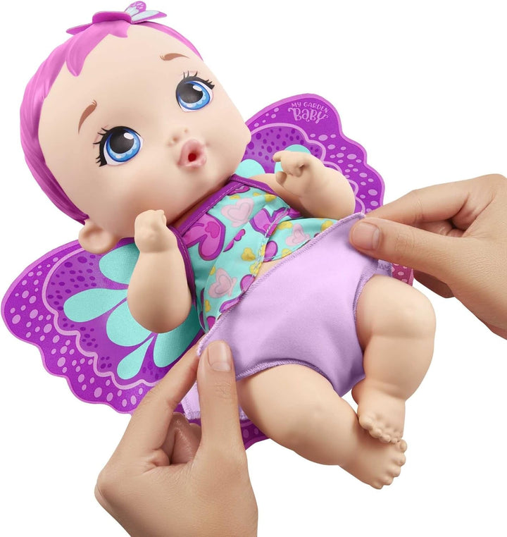 My Garden Baby GYP10 - Păpușă fluture pentru hrănit și îmbrăcat (30 cm), cu scutec reutilizabil, haine și aripi detașabile, jucărie pentru copii de la vârsta de 2 ani Papusi Naty Shop
