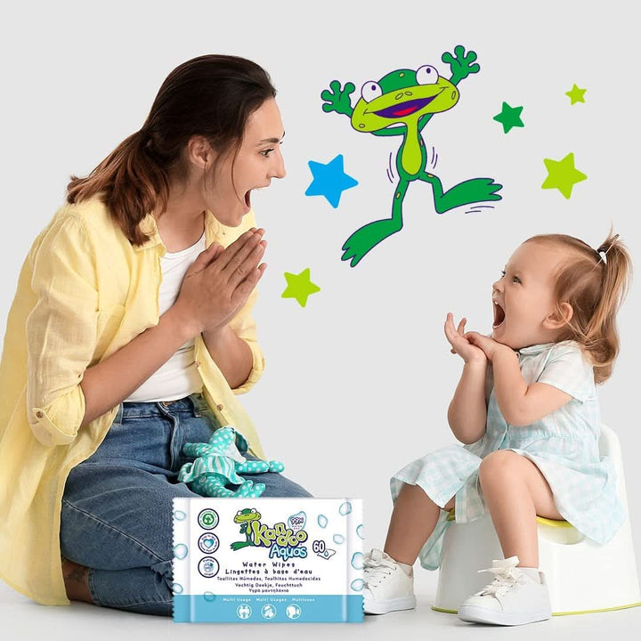 Șervețele toalete multifuncționale 99% apă Aquas Pachet de 60 Servetele Umede Bebelusi Naty Shop