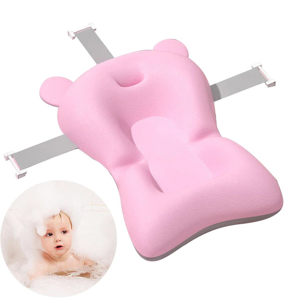 Pernă de sprijin pentru baie pentru bebeluși, previne alunecarea, moale, uscare rapidă, reglabilă Mama si Copilul Naty Shop Roz