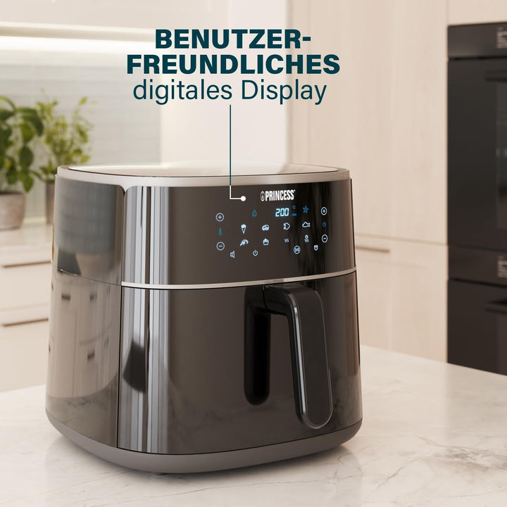 Princess Digital Hot Air Fryer - Capacitate variabilă a vasului - 8 litri maxim - 6 programe presetate Electrocasnice Naty Shop