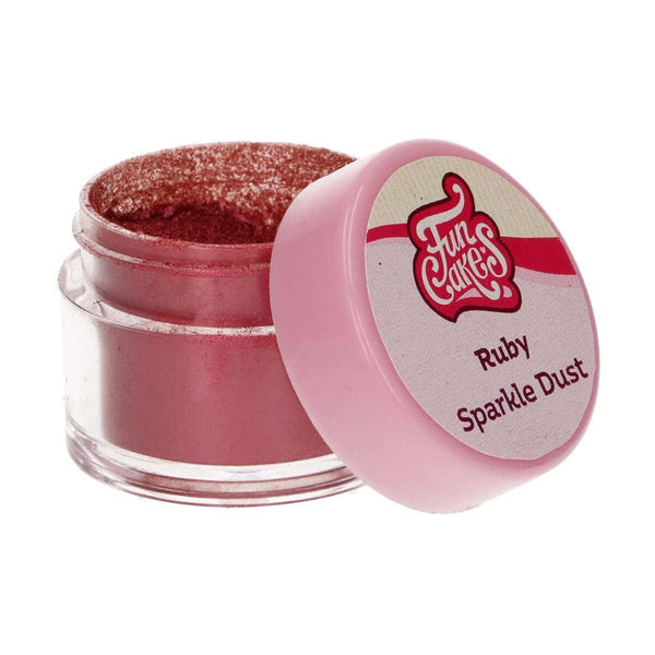 Funcakes Sparkle Dust Ruby: Glänzendes Funkelndes Farbpulver Für Lebensmittel, Zur Kuchendekoration, Halal-Zertifiziert Coloranti Alimentari Naty Shop Default Title
