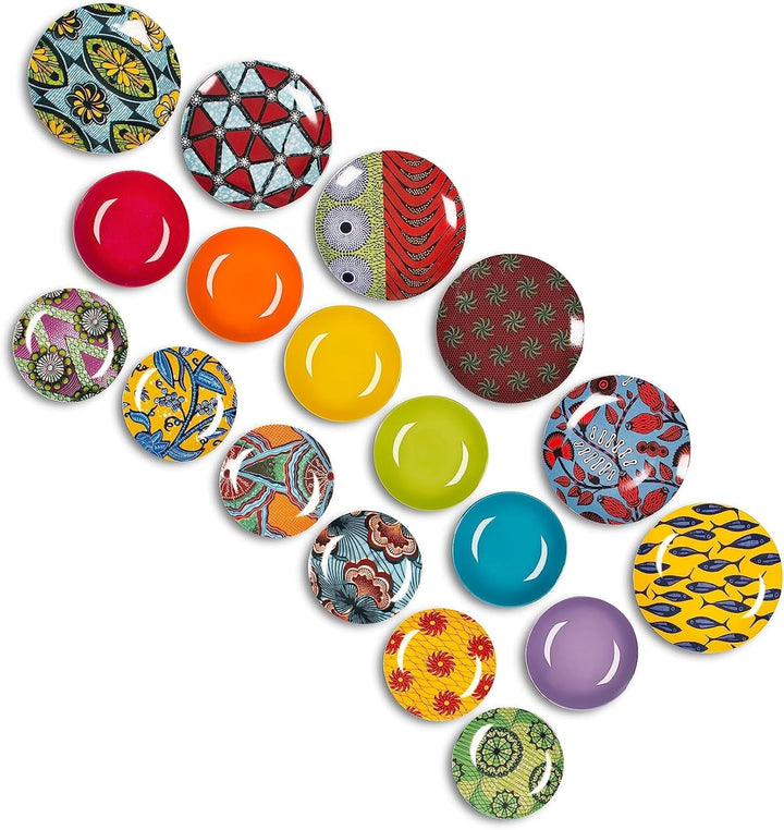 Excelsa Africa serviciu de farfurii 18 piese, porțelan și ceramică, multicolor Naty Shop Single