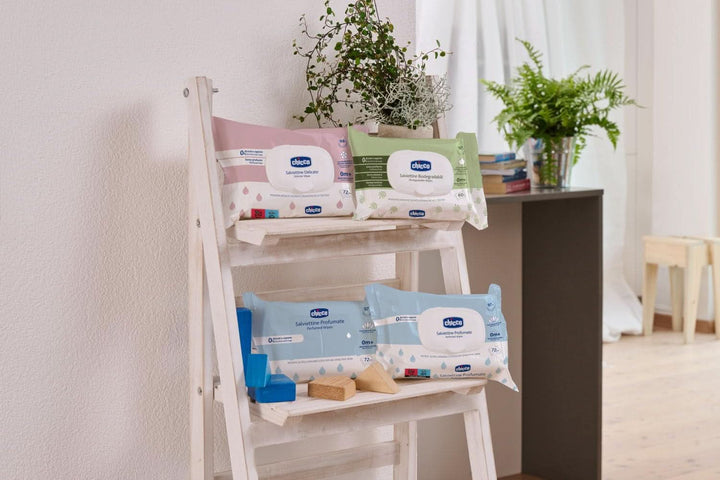 Șervețele de curățare multifuncționale Chicco pentru nou-născut, fără alcool, parfumate, potrivite pentru pielea sensibilă Servetele Umede Bebelusi Naty Shop