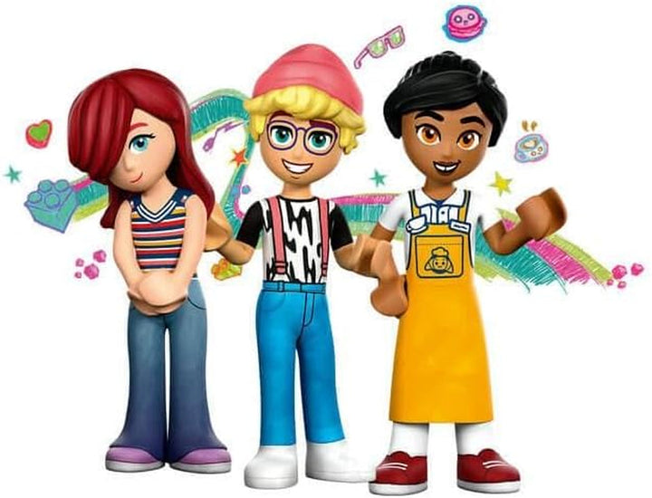 LEGO Friends Heartlake City Café, jucărie pentru copii, brutărie de jucărie, idee de cadou pentru fete și băieți cu vârsta peste 6 ani, set cu 3 figurine de joacă și figurină de câine 42618 Seturi de constructie Besuche den LEGO-Store