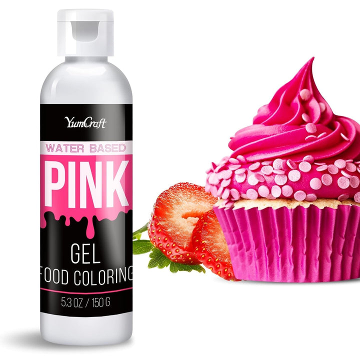 Colorant alimentar gel, foarte concentrat, 150 grame sau 236 ml Coloranti Alimentari Naty Shop Roz 236 mililitri