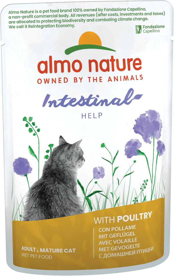 Almo Nature Holistic Intestinal Help - Hrană umedă pentru pisici adulte - Cu carne de pasăre - 70G, pachet de 30