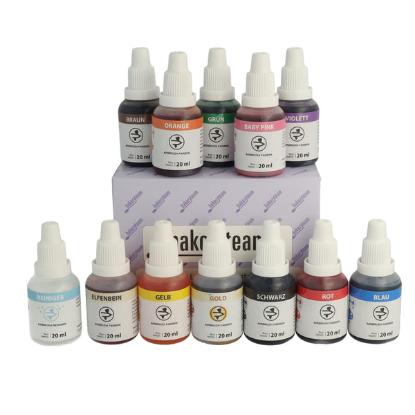 Bakeryteam Airbrush Lebensmittelfarben Set Mit Reiniger (12 X 20Ml) Coloranti Alimentari Naty Shop Default Title