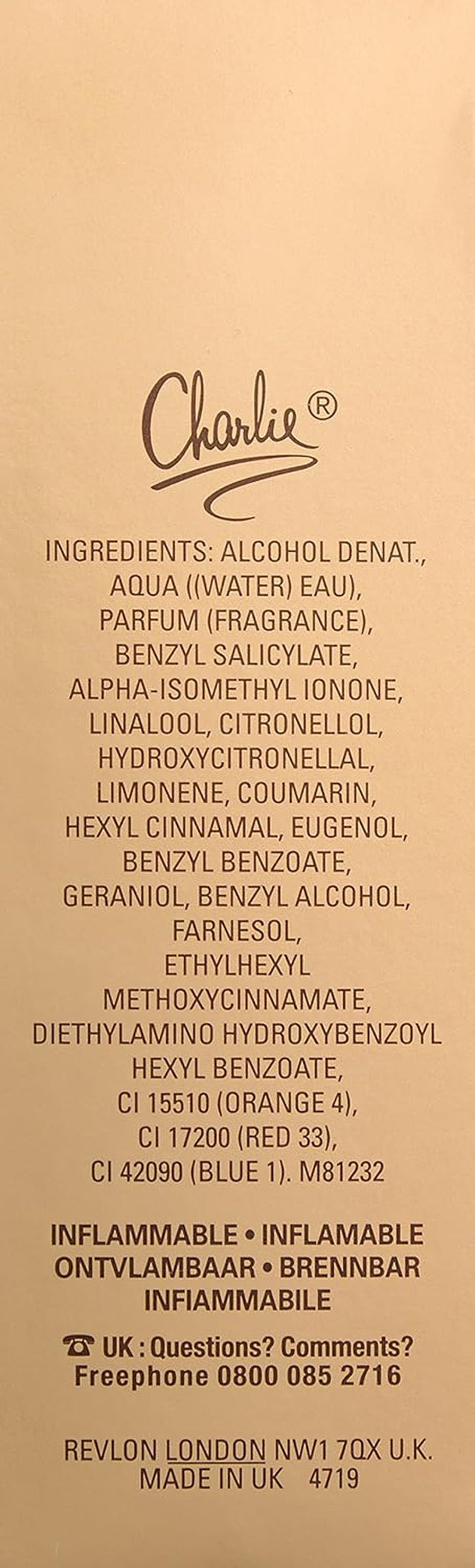 Apa de toaleta Revlon Charlie Gold, 100 g