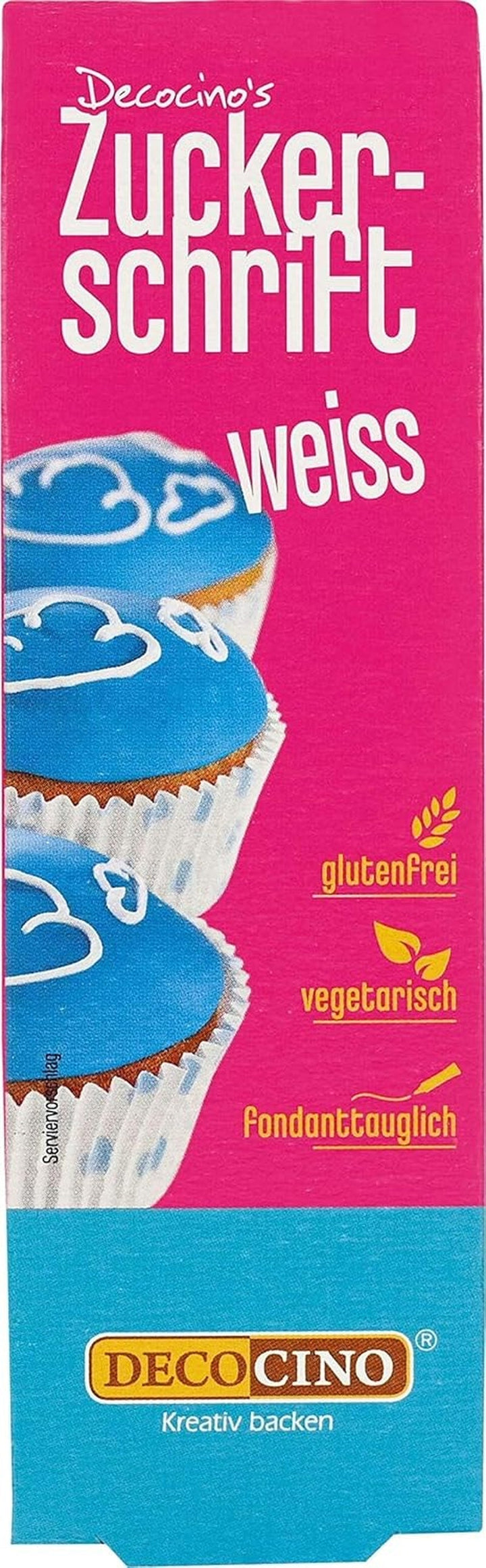 Decocino Zuckerschrift in Gold Lebensmittelfarben-Schrift Praktische Tube Zur Beschriftung Von Fondant & Glasuren Back-Deko Für Torten, Kuchen & Cup-Cakes! Coloranti Alimentari Naty Shop Weiß Mittel