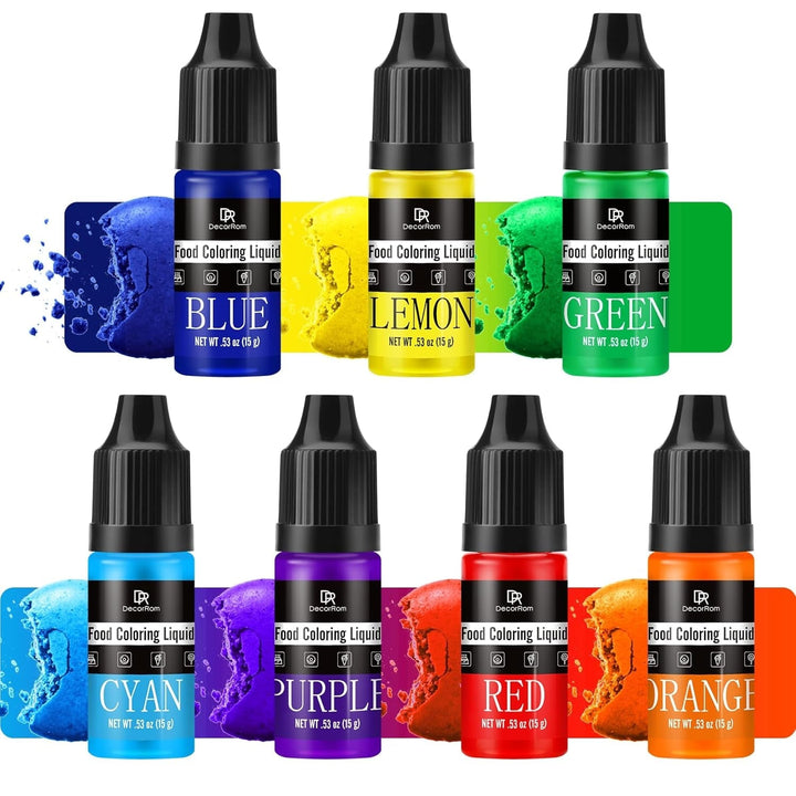 Set coloranti alimentari lichizi, curcubeu, 7 x 15 ml Coloranti Alimentari Naty Shop