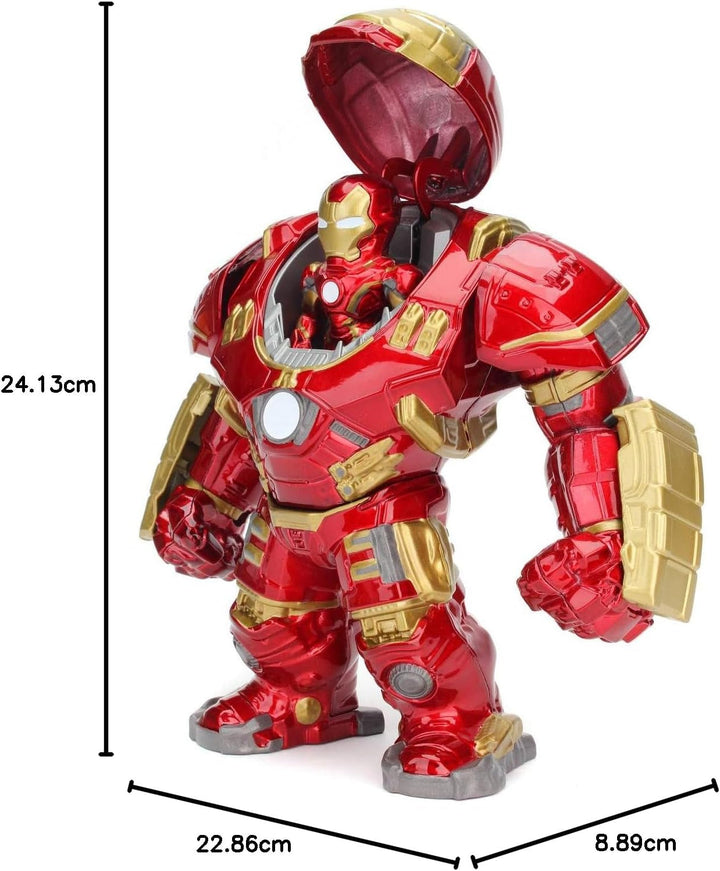 Jada Toys Marvel Figure Hulkbuster & Ironman, Cască deschisă și închisă, Figuri de colecție, Set, Die-Cast, Roșu, Dimensiune: 6 inch Hulkbuster & 2 inch Ironman Action figures Naty Shop