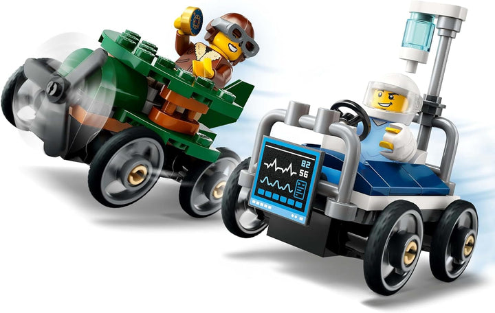 LEGO City Airplane Vs. Hospital Bed Race Car Set - Jucărie Soapbox pentru băieți și fete de la 5 ani - Set de construcție cu 2 minifigurine - Cadou aniversar și de vacanță 60459 Seturi de constructie Besuche den LEGO-Store