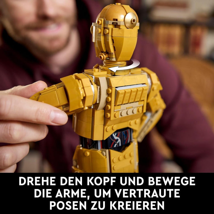 LEGO Star Wars C-3PO B, droid construibil, model de colecționat, construit și expus, idee de cadou nostalgic pentru adulți și fani, piesă de colecție, Playset fantezie 75398 Seturi de constructie Besuche den LEGO-Store