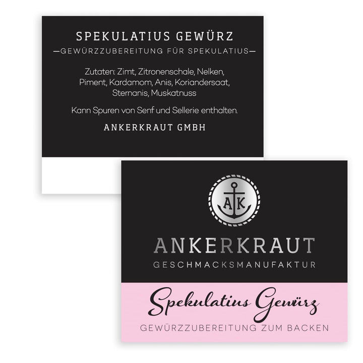 Ankerkraut Spekulatius Spice, Coacerea fursecurilor de Crăciun, Fără zahăr, Cu scorțișoară și cuișoare, Produse de patiserie, Mâncarea fursecurilor cu familia și copiii, 60g într-un borcan de plută