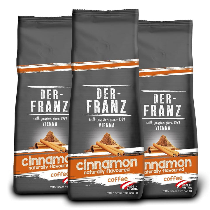 Cafea Der-Franz, boabe de cafea Arabica și Robusta Cafea Naty Shop 3 x 500 grame Scorțișoară