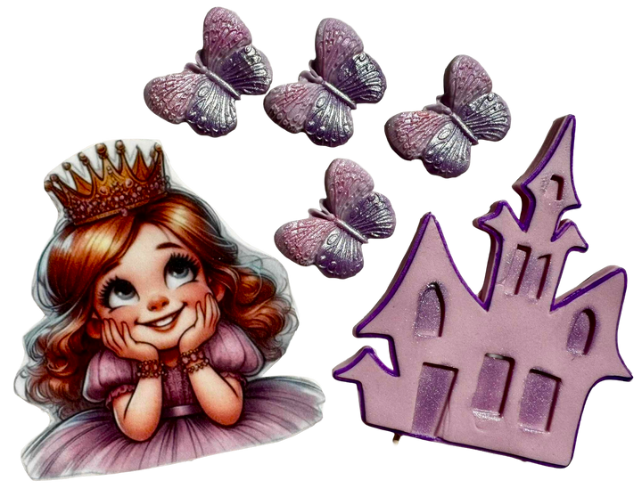 Set 6 decoratiuni comestibile, Mica Printesa Decoratiuni din Pasta de Zahar Nati Shop