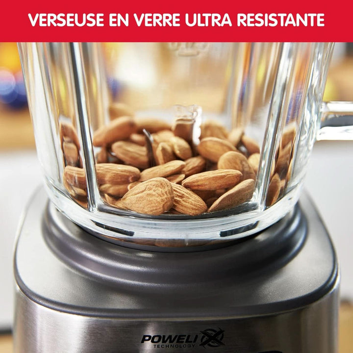 Perfect Mix + LM811D10 - 1200-W-Mixer, Glasierter Edelstahl, Hintergrundbeleuchteter Geschwindigkeitsregler, 3 Programme, Manueller Und Automatischer Reinigungsmodus Mama si Copilul Naty Shop