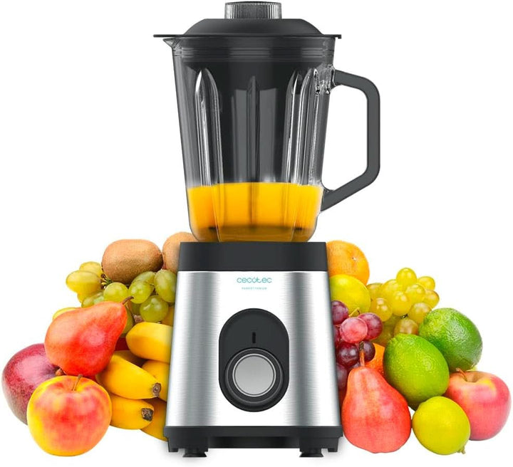 Cecotec Mixer Glas Power Schwarz Titan 1000 INOX. 1000 W, Edelstahlgehäuse, 6-Blatt-Blatt Mit Schwarzer Titanbeschichtung, 1,5-L-Glaskrug, 5 Geschwindigkeiten [Energieeffizienzklasse a +] Bucatarie Naty Shop