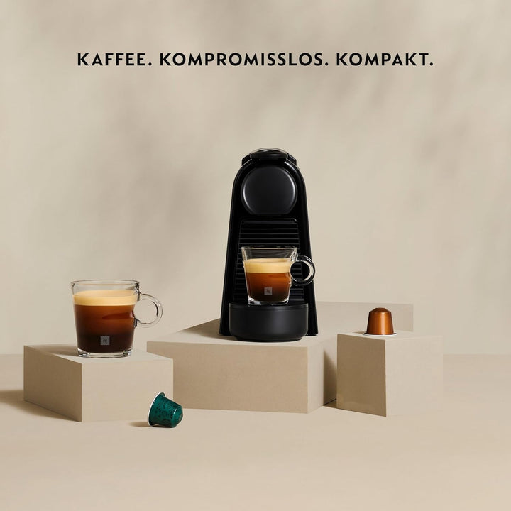 Espressor cu capsule Nespresso De'Longhi Essenza Mini EN 85.R, set de bun venit cu 7 capsule în diferite arome, presiune a pompei de 19 bari, economie de spațiu, 0,6 l, roșu