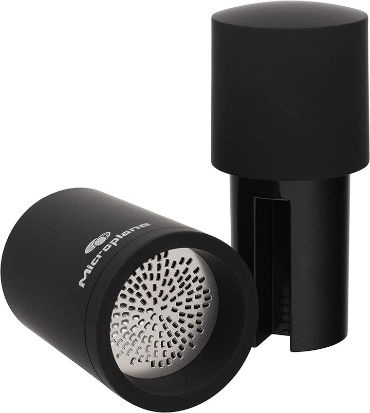 Microplane Spice Grinder negru pentru nucșoară, scorțișoară, boabe Tonka, piper lung și alte condimente uscate Rasnite si Feliatoare Naty Shop