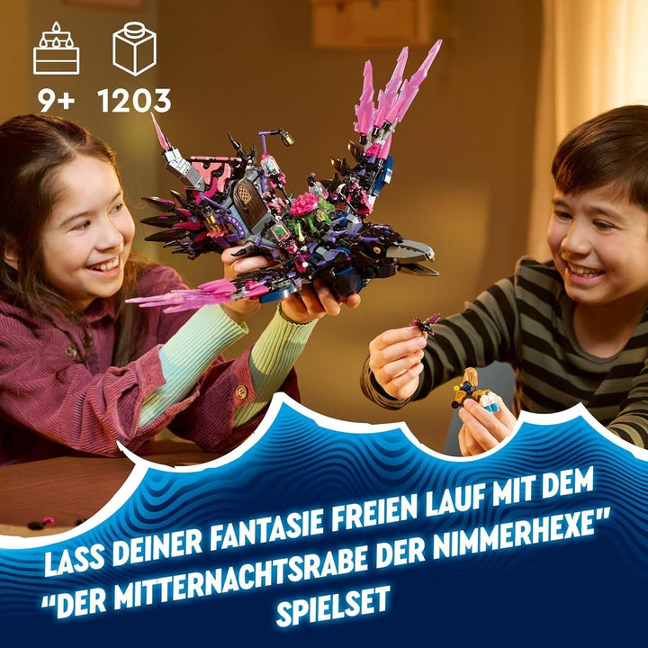 LEGO Dreamzzz 3-In-1 The Midnight Raven Of The Never Witch, Playset pentru băieți și fete de la 9 ani, cu figurine de animale, colibă fantastică pentru a o transforma într-o casă, un păianjen sau o pasăre 71478 Seturi de constructie Besuche den LEGO-Store