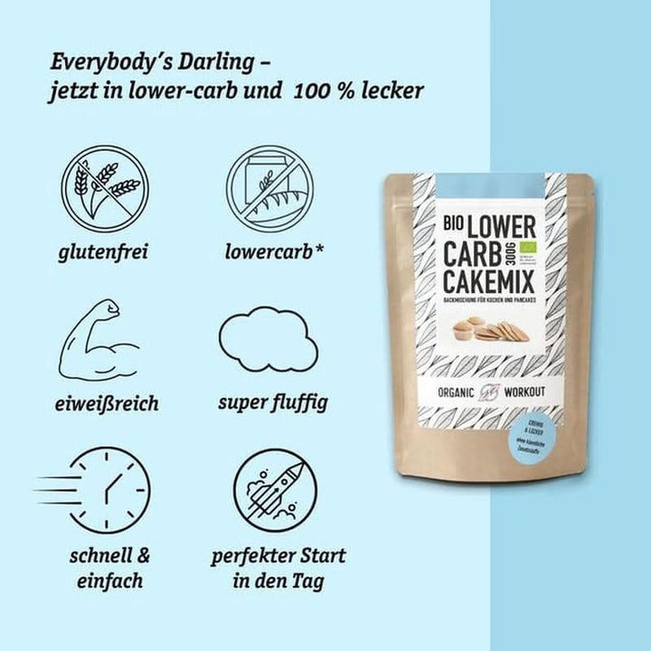 LOWER-CARB VANILLA CAKE BLEND - mix organic, fără gluten, pentru tort sau clătite, bogat in proteine Bucatarie Naty Shop