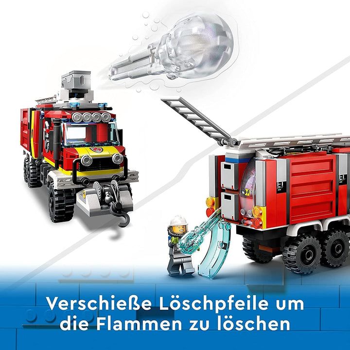 LEGO 60374 City Fire Brigade Command Vehicle, jucărie modernă cu camion de pompieri, cu drone de stingere a incendiilor, cu figuri pentru copii Seturi de constructie Besuche den LEGO-Store