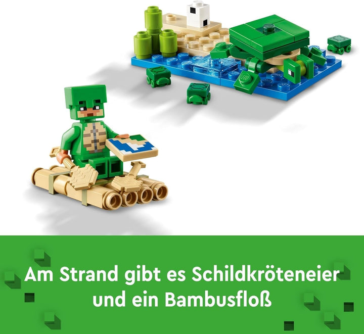 LEGO Minecraft The Turtle Beach House, casă de jucărie cu accesorii pentru fete și băieți de la 8 ani, set cu animale și personaje din jocul video, cadou pentru gameri 21254 Seturi de constructie Besuche den LEGO-Store