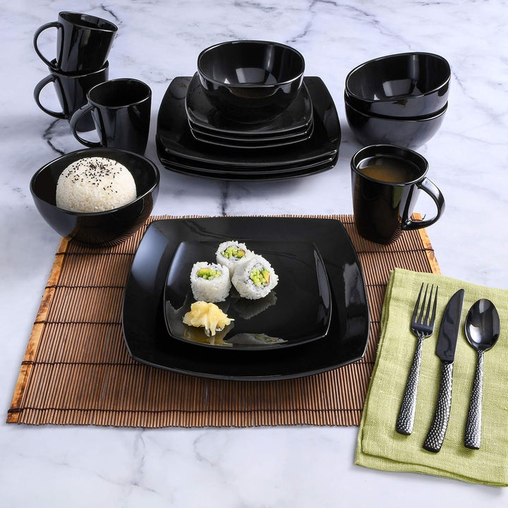 Set de veselă din ceramică cu smalț reactiv pentru 4 persoane, 16 bucăți Seturi vesela masa Naty Shop