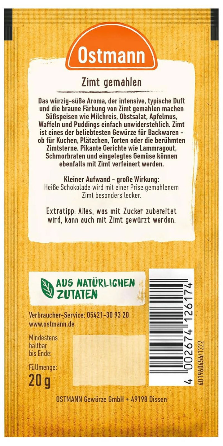 Ostmann - Scorțișoară măcinată, 20 grame Condimente Naty Shop