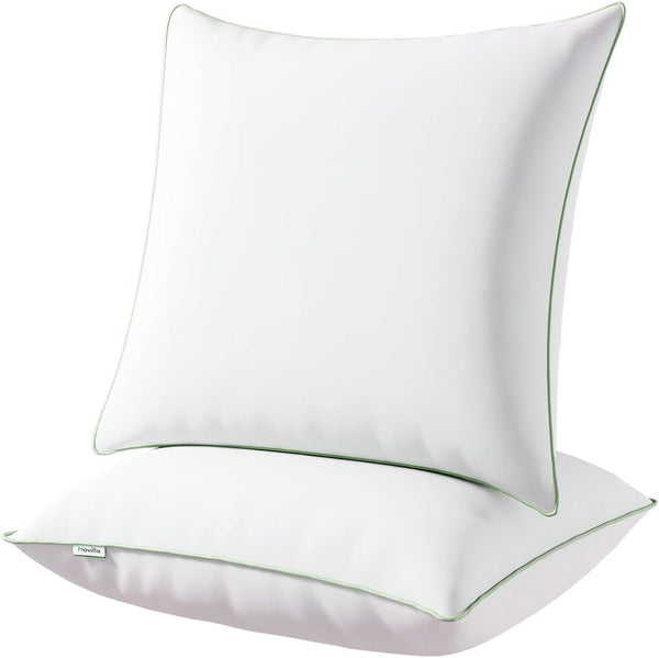 Novilla Pillow 65X65 Set de 2, 2800G (1400Gx2) Pernă reglabilă în înălțime Pernă pătrată de dormit Pernă albă de pat cu zip față de pernă lavabilă Perne standard Naty Shop Seria 10 65X65Cm (2 bucăți)