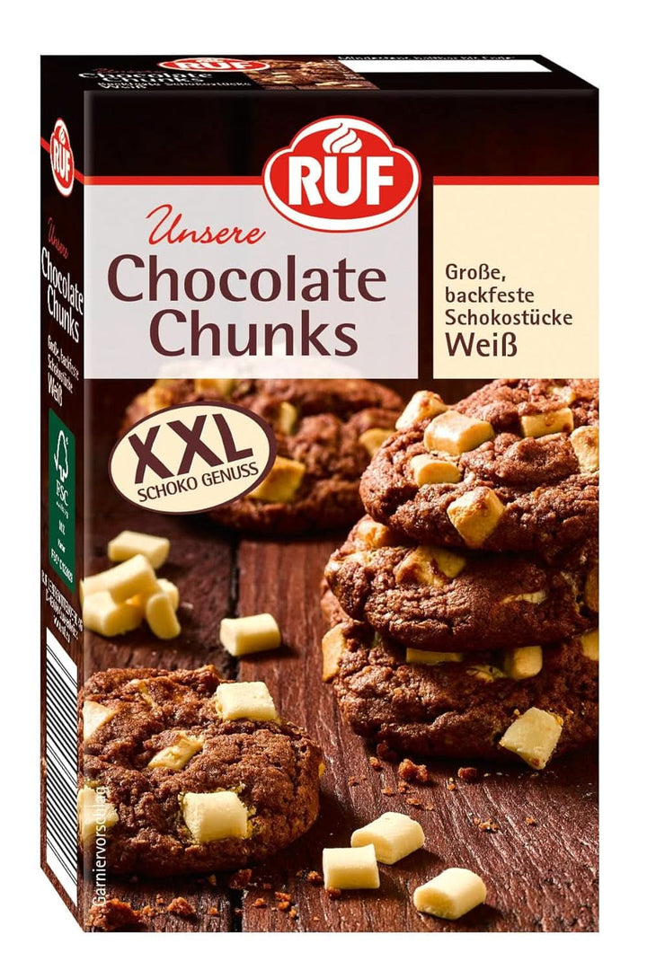 RUF, picături de ciocolată neagră XXL pentru coacere, vegane, fără gluten, 100 grame Glazuri si Decor Naty Shop Ciocolata Alba