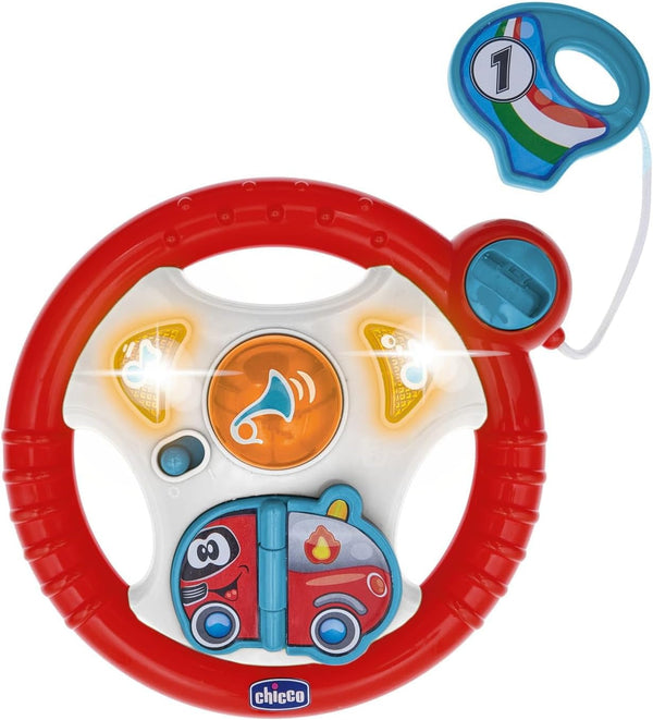 Chicco jucării volan electronic, volan pentru copii cu lumină și sunete, activități manuale, cu cârlig pentru cărucior, 6-36 luni Jucarii Bebe Naty Shop Volan