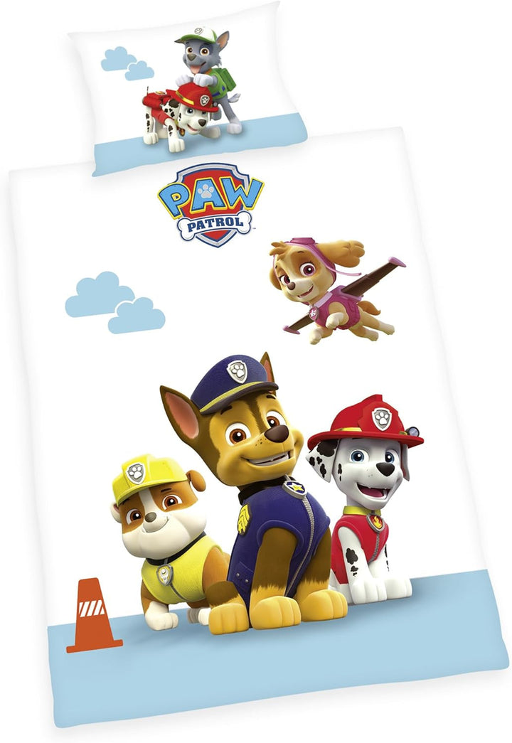 Set de lenjerie de pat pentru copii PAW Patrol, reversibila Lenjerie de pat - copii Naty Shop Flanell
