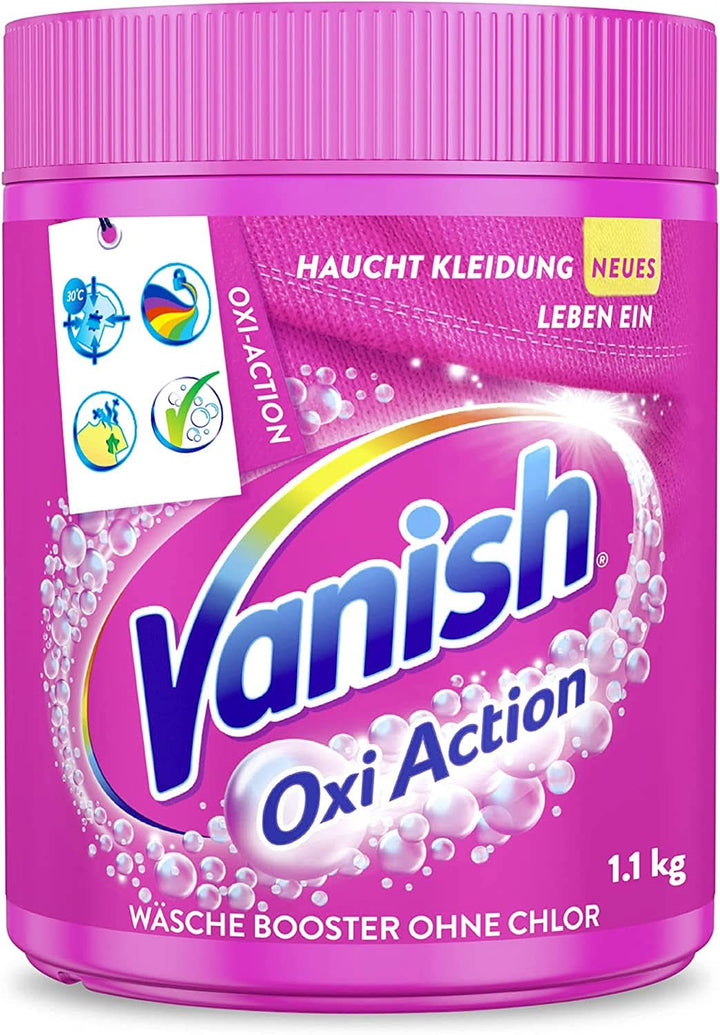 Vanish Oxi Action Powder Pink - 1 X 1.65 Kg - pudră de îndepărtare a petelor și de îmbunătățire a rufelor fără clor - pentru rufe colorate Detergenti Rufe Naty Shop