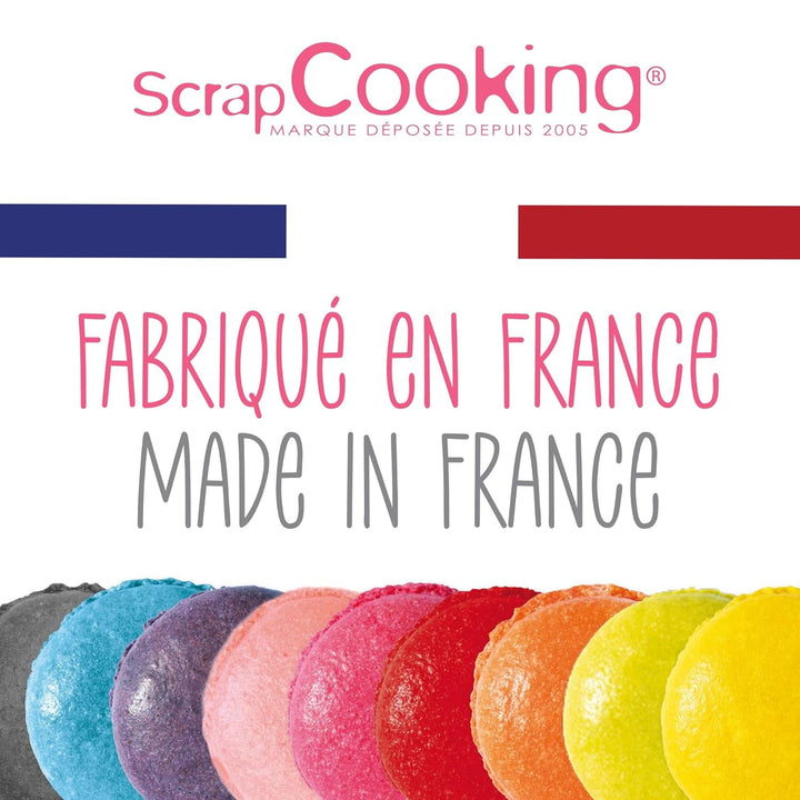 Scrapcooking - 9X Set Lebensmittelfarben Pulver - Blau, Gelb, Rosa, Violett, Orange, Zitronengrün, Rot, Puderrosa, Schwarz - Farbpulver Essbar Für Torten, Kuchen, Makronen - 4270 Coloranti Alimentari Naty Shop