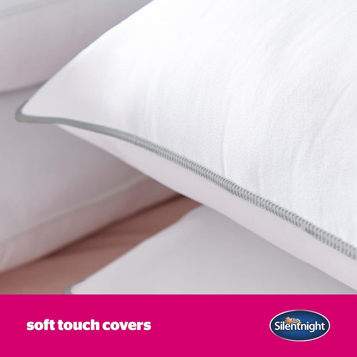 Pereche de perne de lux Silentnight Ultrabounce, microfibră, alb, pachet de 2, 2 Perne standard Naty Shop